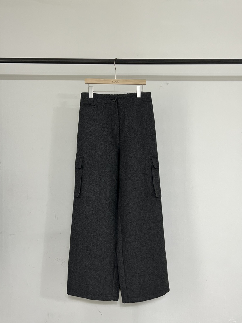 CLAFO東大門㊣實拍女裝新品休閑熱賣推薦職業休閑褲工裝褲羊毛CLAFO休閑褲圖色1墨色