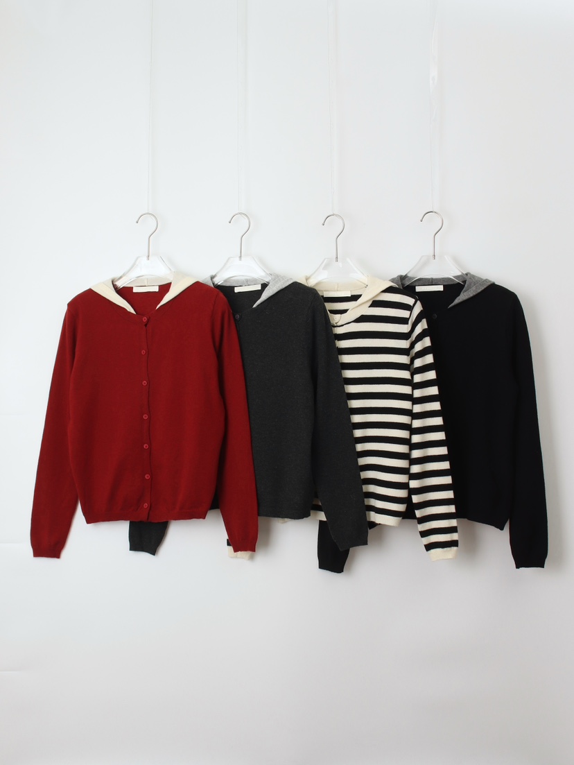 CCW東大門㊣實拍女士新品休閑25秋冬人氣熱賣針織衫連帽針織衫CCW--NYUNYU針織衫