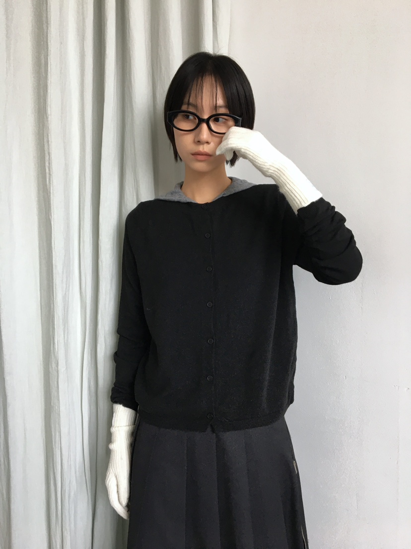 CCW東大門㊣實拍女士新品休閑25秋冬人氣熱賣針織衫連帽針織衫CCW--NYUNYU針織衫