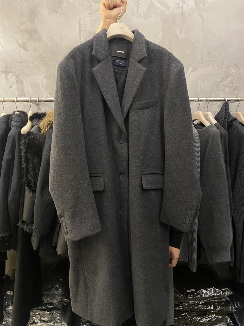 THE VETIVER-A東大門㊣代購女士新品25秋冬推薦中長款大衣VETIVER中長款大衣圖色1