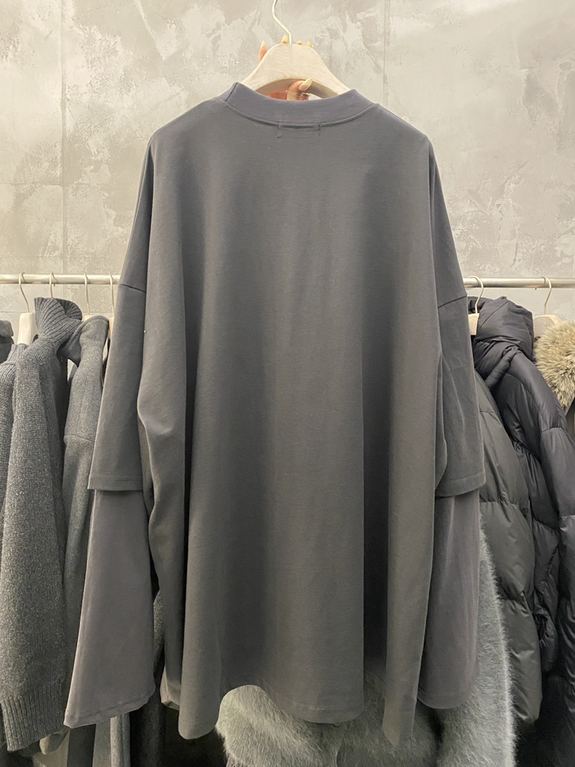 THE VETIVER-A東大門㊣實拍女士新品推薦時尚長袖T恤假兩件VETIVER長袖T恤