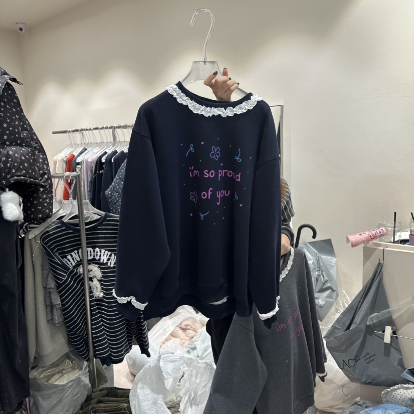 MIMME韓國代購㊣女士新款時尚熱賣25秋冬推薦人氣衛衣加絨刺繡MIMME衛衣圖色3