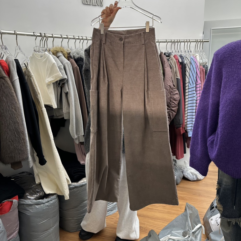 GABIZON東大門㊣實拍女裝新品熱賣推薦人氣休閑褲燈芯絨口袋GABIZON休閑褲圖色2