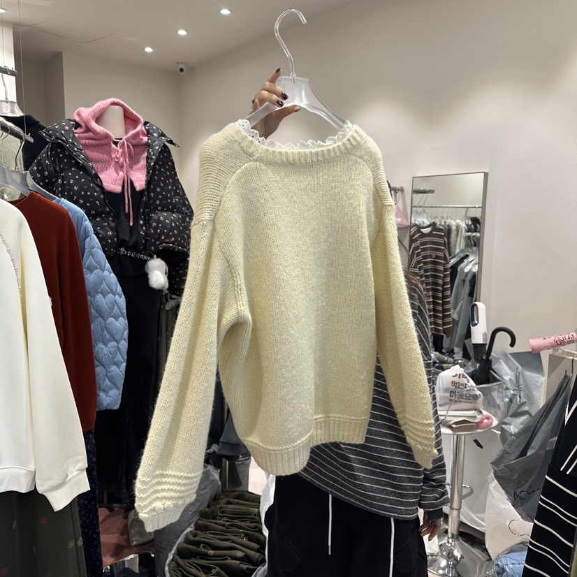 MIMME東大門㊣實拍女裝新款人氣推薦職業熱賣25秋冬毛衣刺繡MIMME毛衣