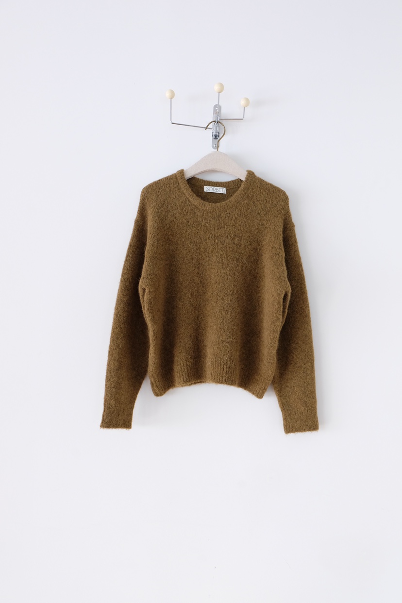 SORBET韓國直郵㊣女士新品職業25秋冬休閑人氣針織衫羊駝毛SORBET/flat white針織衫