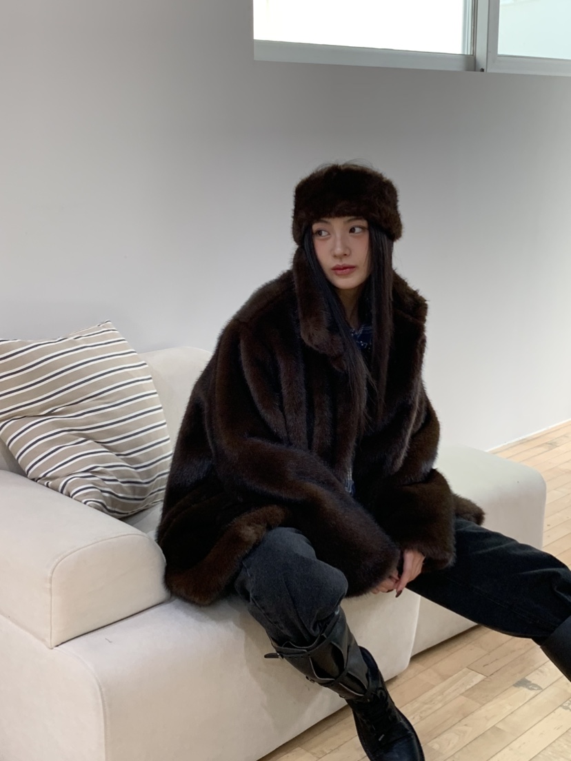 MURMUR東大門㊣代購女裝新品職業人氣休閑時尚25秋冬夾克貂皮MURMUR夾克