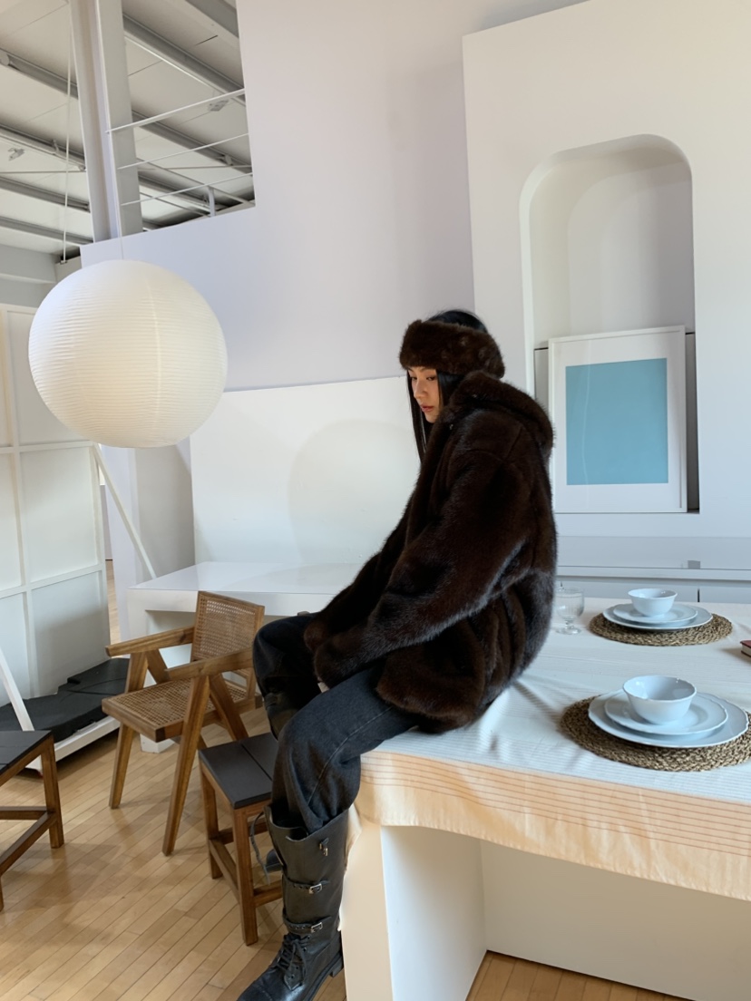 MURMUR東大門㊣代購女裝新品職業人氣休閑時尚25秋冬夾克貂皮MURMUR夾克