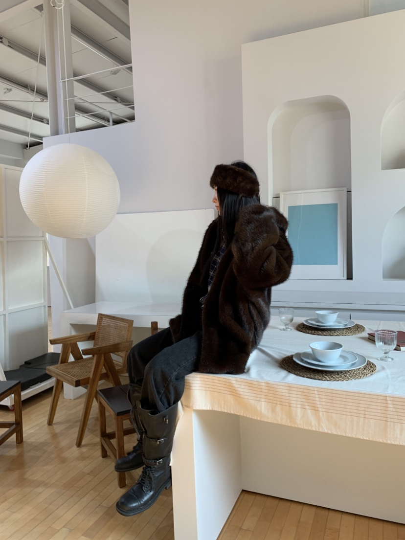 MURMUR東大門㊣代購女裝新品職業人氣休閑時尚25秋冬夾克貂皮MURMUR夾克