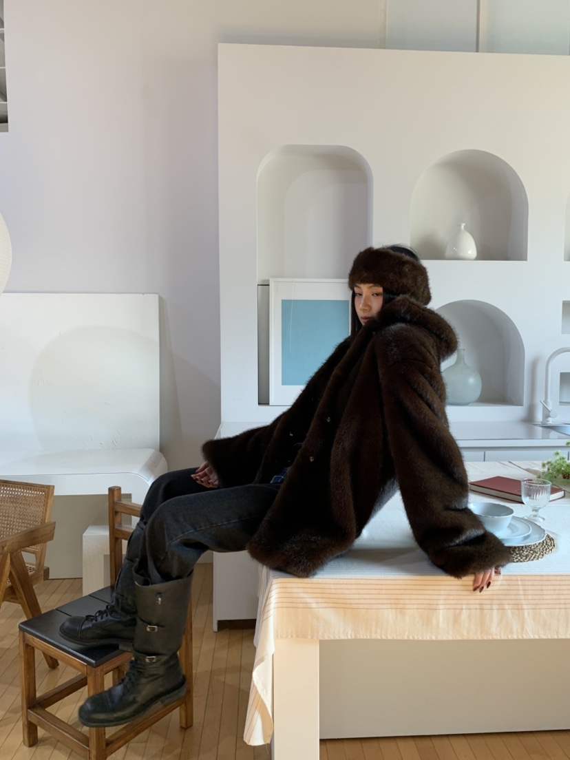 MURMUR東大門㊣代購女裝新品職業人氣休閑時尚25秋冬夾克貂皮MURMUR夾克