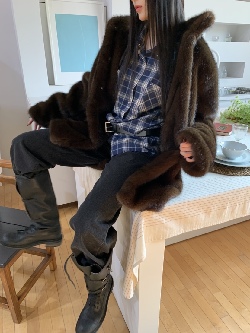 MURMUR東大門㊣代購女裝新品職業人氣休閑時尚25秋冬夾克貂皮MURMUR夾克