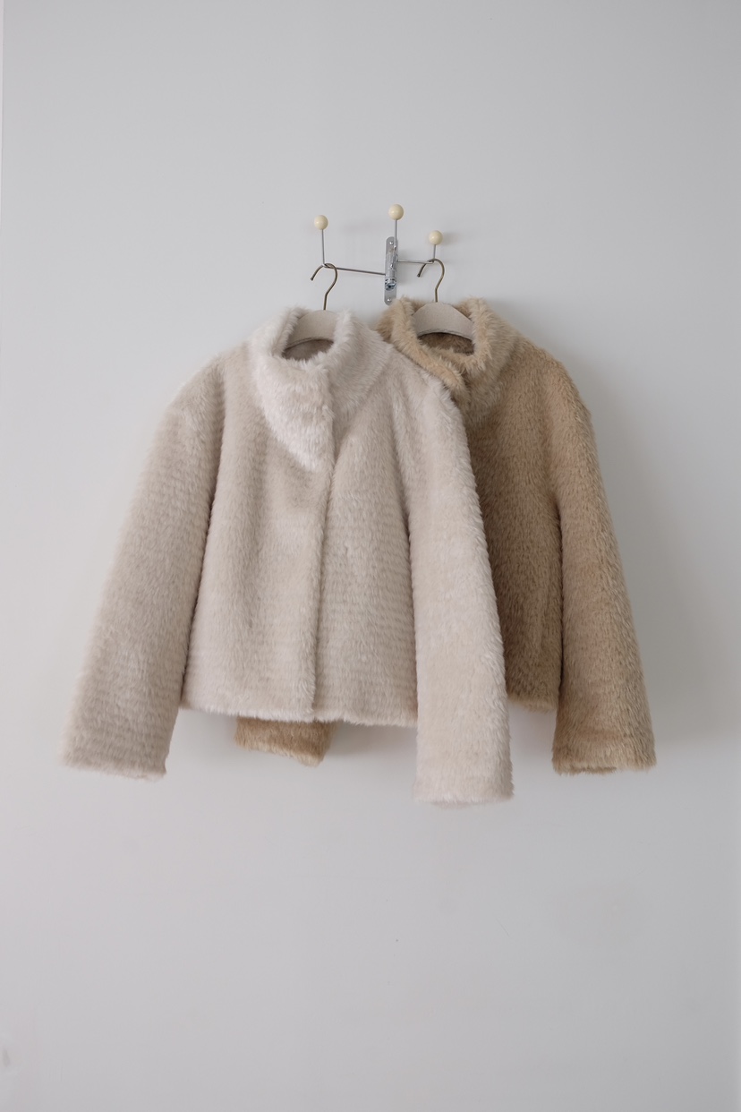 SORBET東大門㊣實拍女士新品人氣熱賣休閑推薦短款大衣皮草SORBET/flat white短款大衣