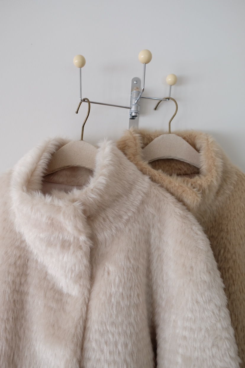 SORBET東大門㊣實拍女士新品人氣熱賣休閑推薦短款大衣皮草SORBET/flat white短款大衣