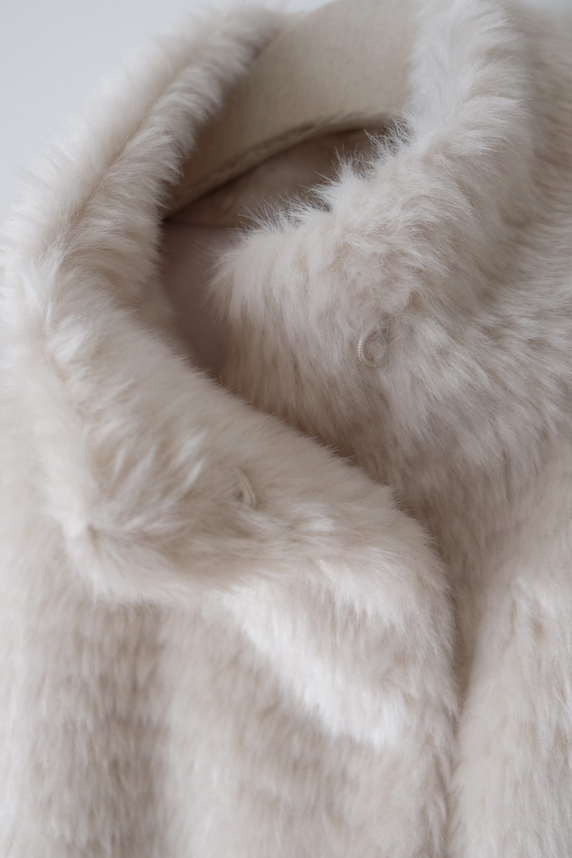 SORBET東大門㊣實拍女士新品人氣熱賣休閑推薦短款大衣皮草SORBET/flat white短款大衣