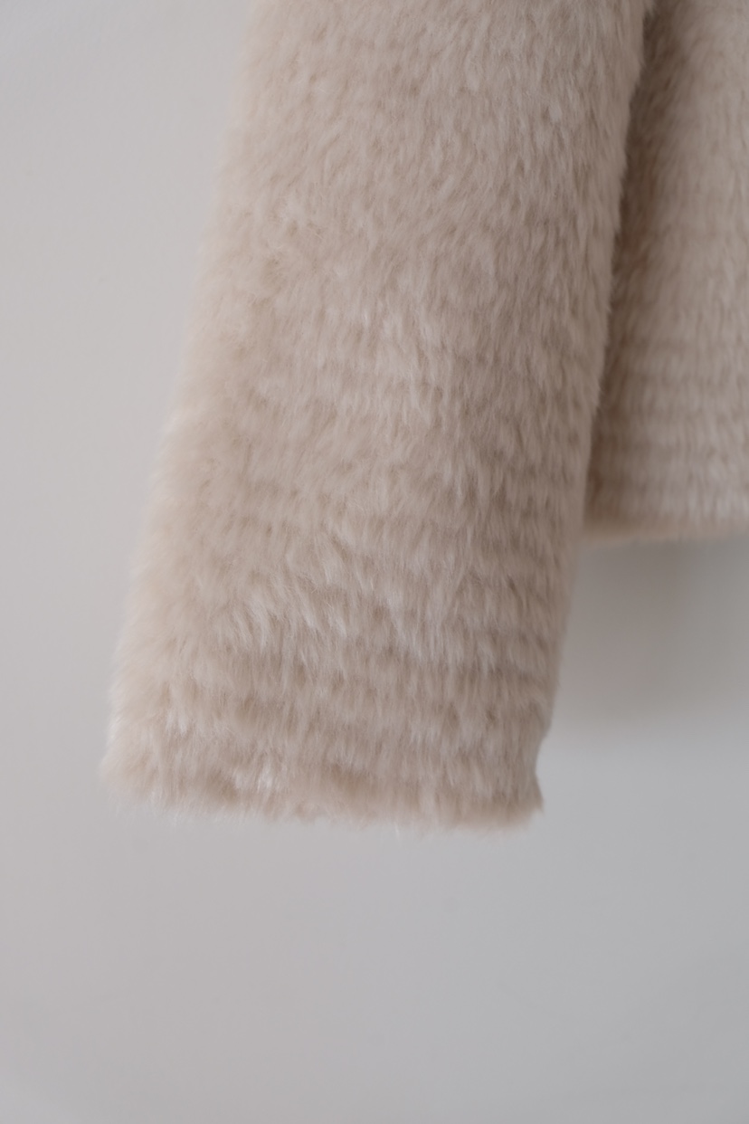 SORBET東大門㊣實拍女士新品人氣熱賣休閑推薦短款大衣皮草SORBET/flat white短款大衣