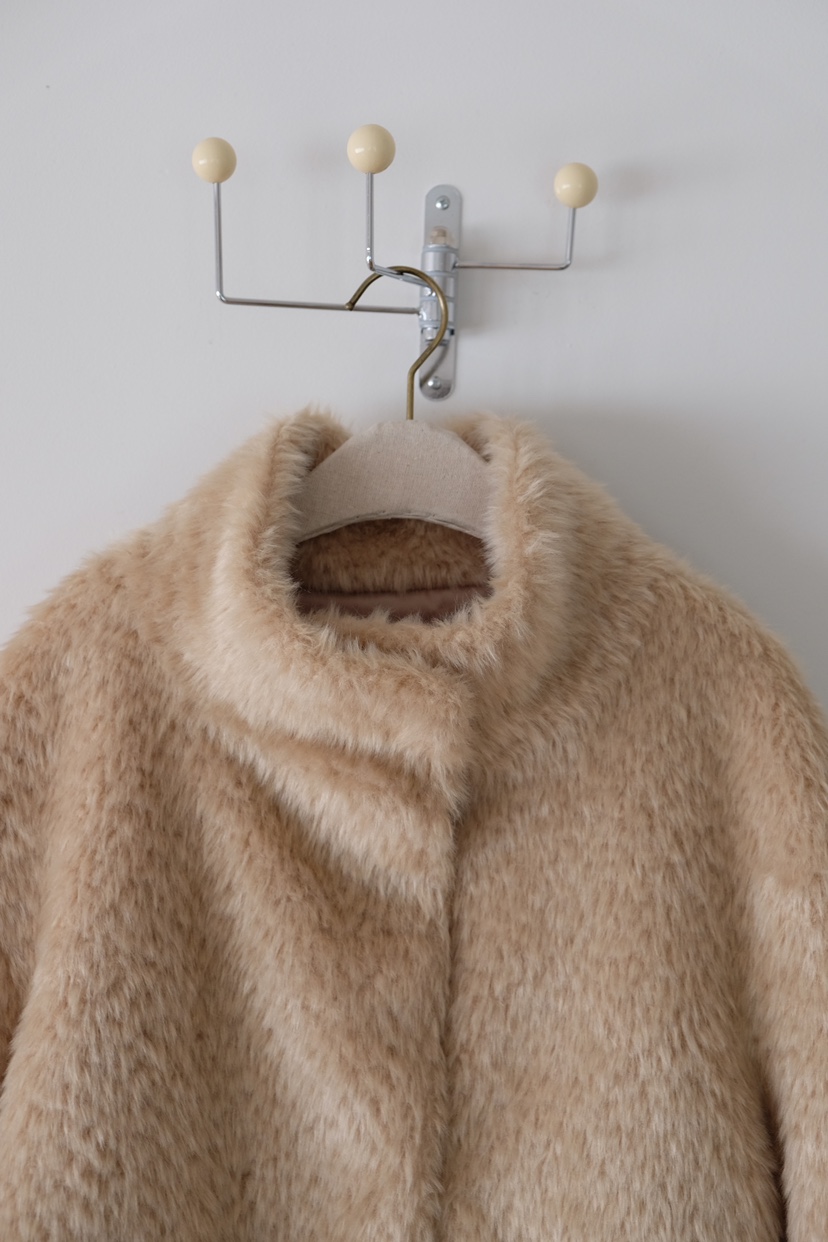 SORBET東大門㊣實拍女士新品人氣熱賣休閑推薦短款大衣皮草SORBET/flat white短款大衣