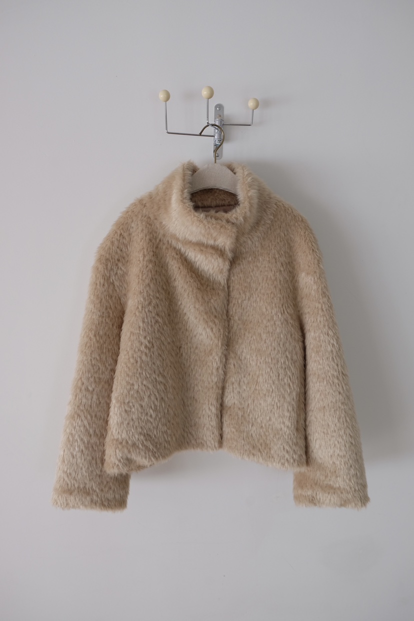 SORBET東大門㊣實拍女士新品人氣熱賣休閑推薦短款大衣皮草SORBET/flat white短款大衣