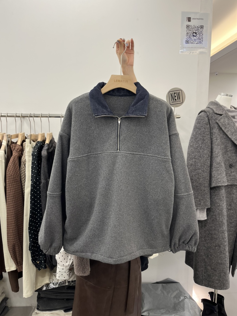 LEMATIN韓國代購㊣女裝新品人氣推薦休閑25秋冬職業熱賣衛衣LEMATIN衛衣圖色1