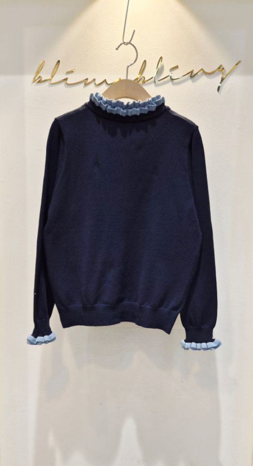 BLING BLING-S東大門㊣代購女士新款時尚職業針織衫荷葉邊BLING BLING-S針織衫