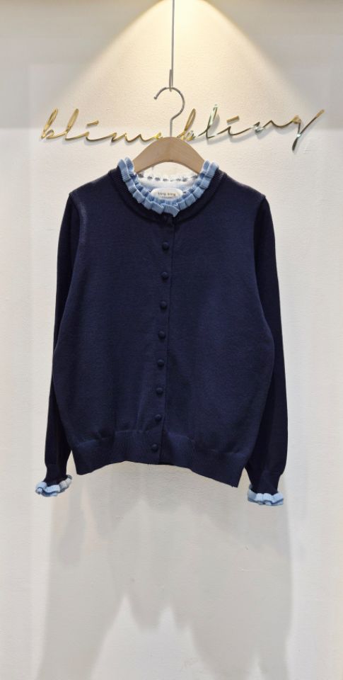 BLING BLING-S東大門㊣代購女士新款時尚職業針織衫荷葉邊BLING BLING-S針織衫圖色1