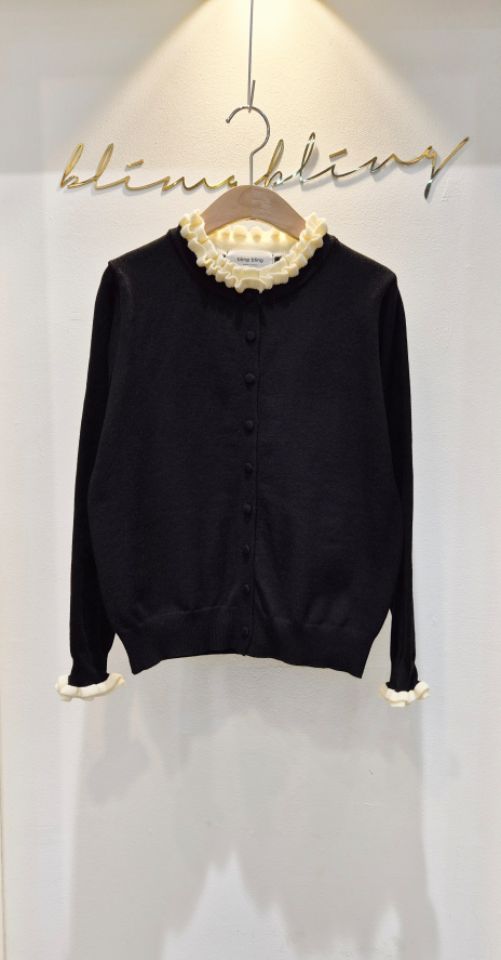 BLING BLING-S東大門㊣代購女士新款時尚職業針織衫荷葉邊BLING BLING-S針織衫圖色2