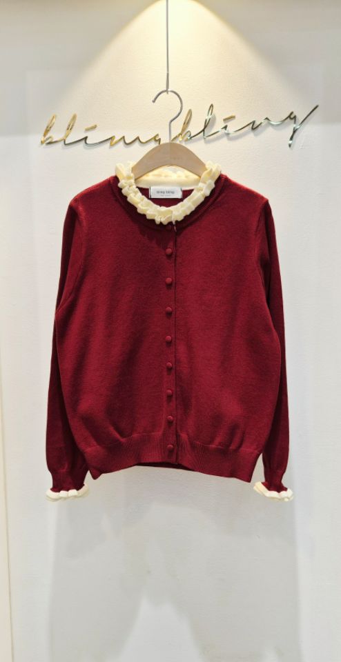 BLING BLING-S東大門㊣代購女士新款時尚職業針織衫荷葉邊BLING BLING-S針織衫圖色3