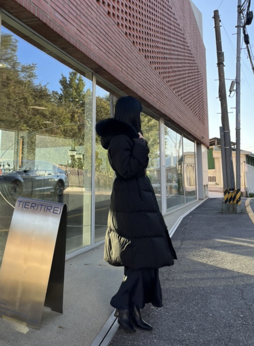 LEMATIN韓國代購㊣女裝新款休閑人氣熱賣時尚長款羽絨服腰帶LEMATIN長款羽絨服