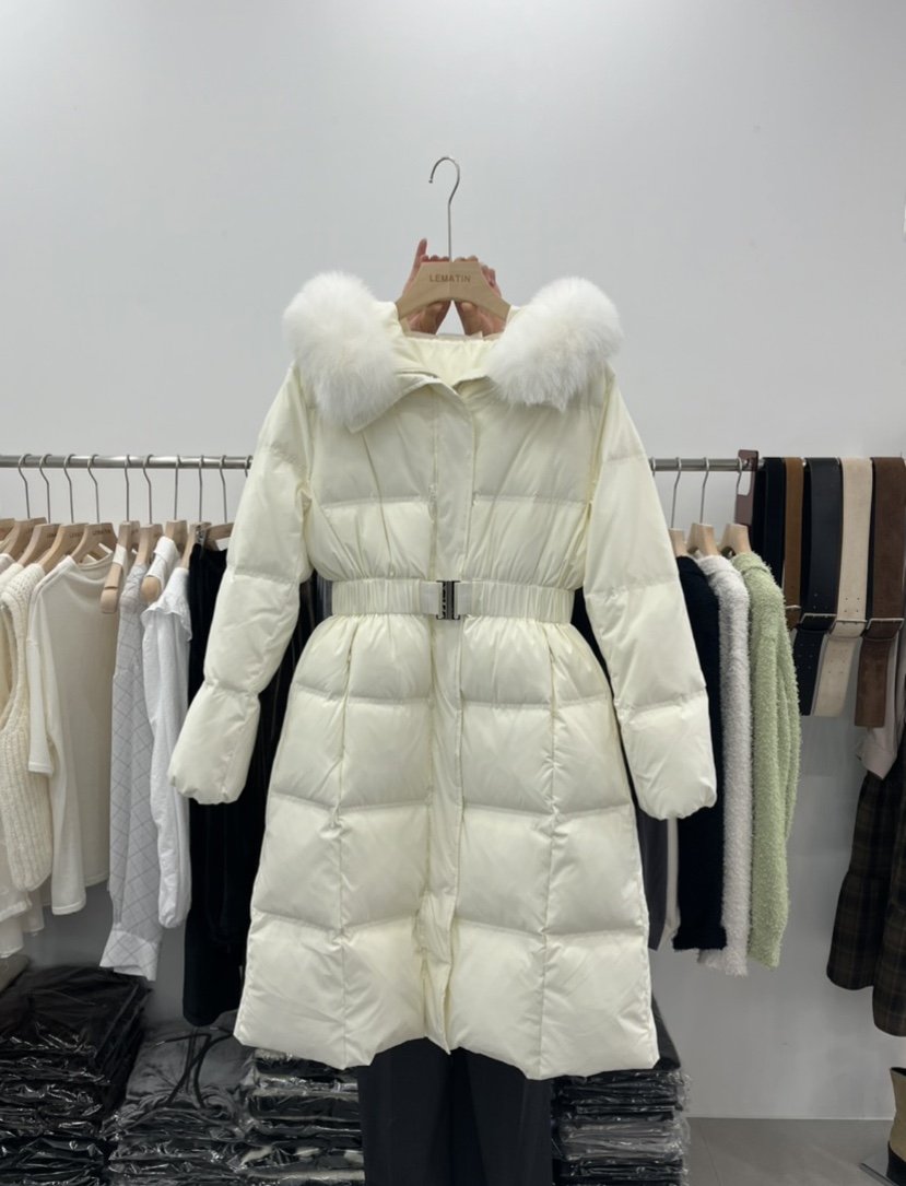 LEMATIN韓國代購㊣女裝新款休閑人氣熱賣時尚長款羽絨服腰帶LEMATIN長款羽絨服圖色2