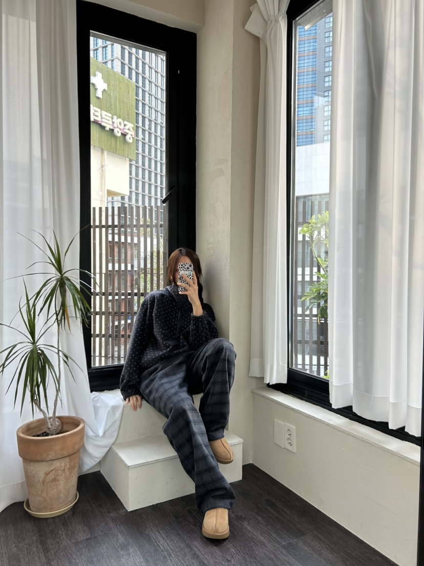 LEMATIN東大門㊣實拍女士新款推薦時尚休閑25秋冬休閑褲格子LEMATIN休閑褲