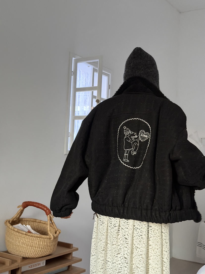 MAISONDEGLORY韓國代購㊣女士新款25秋冬推薦時尚休閑夾克蕾絲MAISON DE GLORY夾克