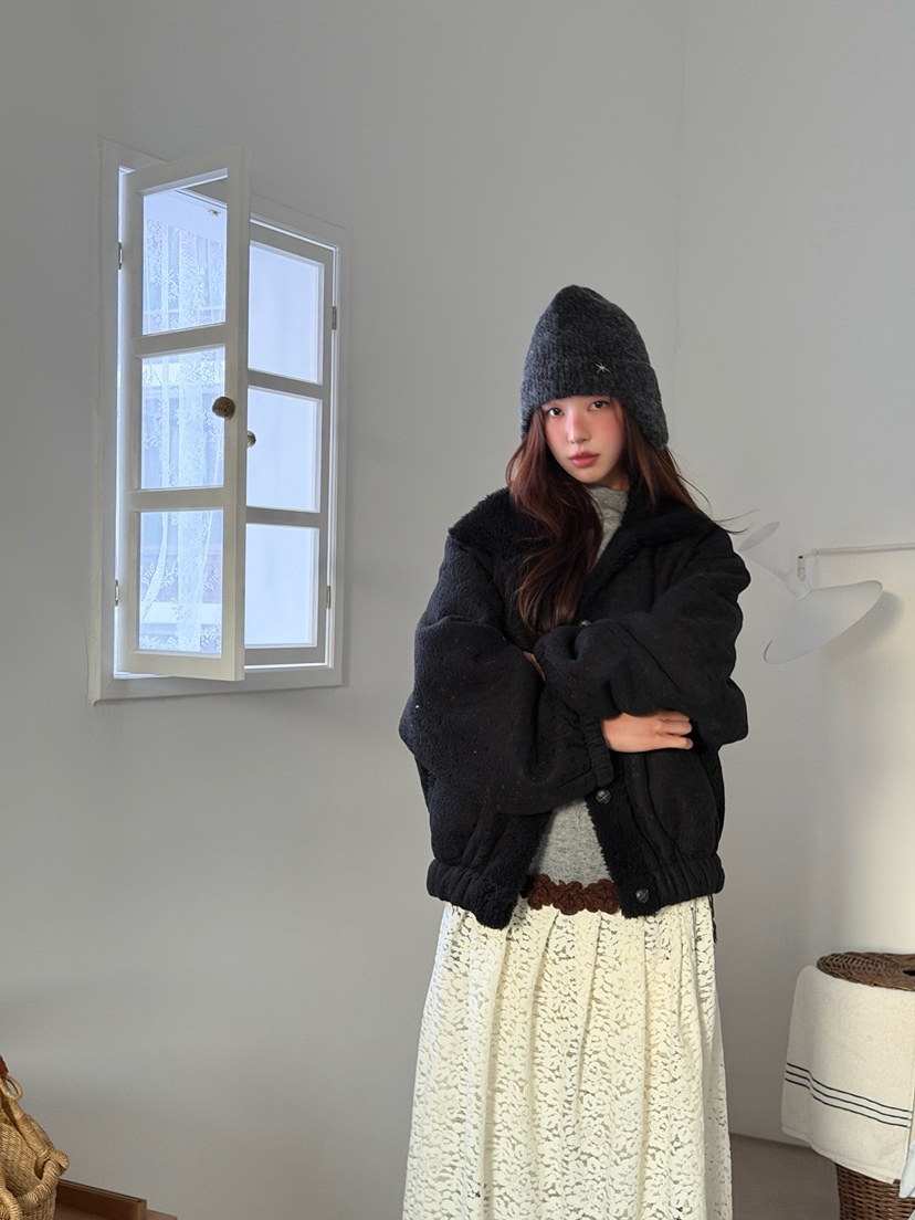 MAISONDEGLORY韓國代購㊣女士新款25秋冬推薦時尚休閑夾克蕾絲MAISON DE GLORY夾克