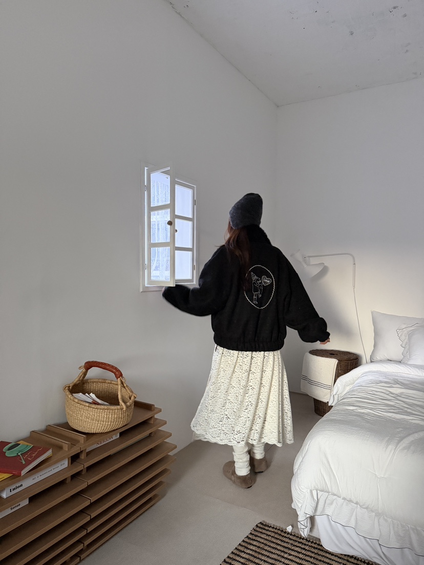 MAISONDEGLORY韓國代購㊣女士新款25秋冬推薦時尚休閑夾克蕾絲MAISON DE GLORY夾克