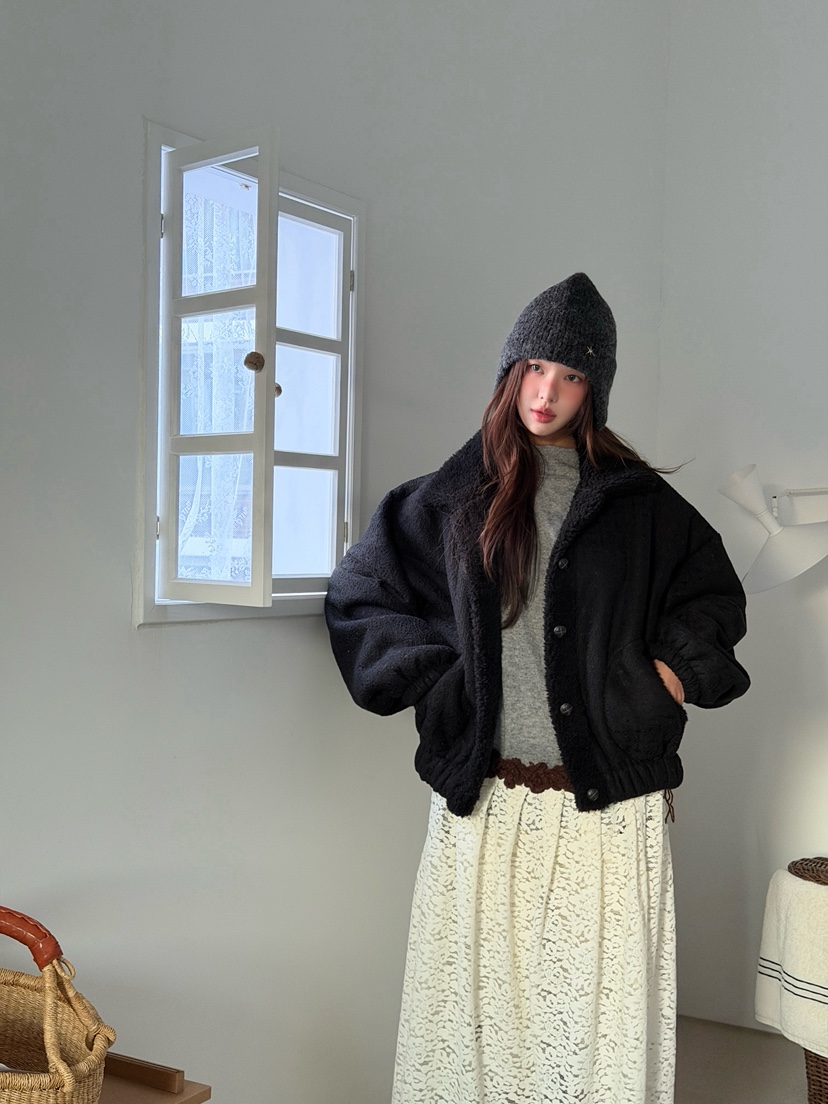 MAISONDEGLORY韓國代購㊣女士新款25秋冬推薦時尚休閑夾克蕾絲MAISON DE GLORY夾克