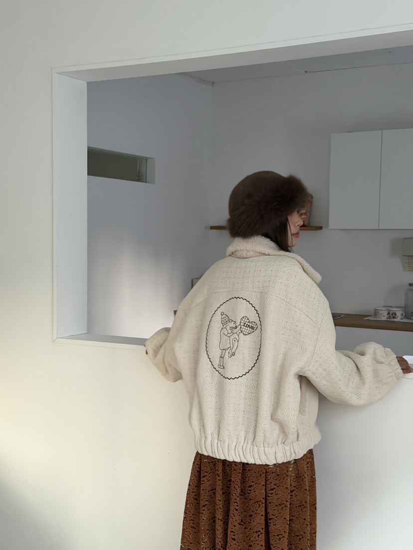 MAISONDEGLORY韓國代購㊣女士新款25秋冬推薦時尚休閑夾克蕾絲MAISON DE GLORY夾克