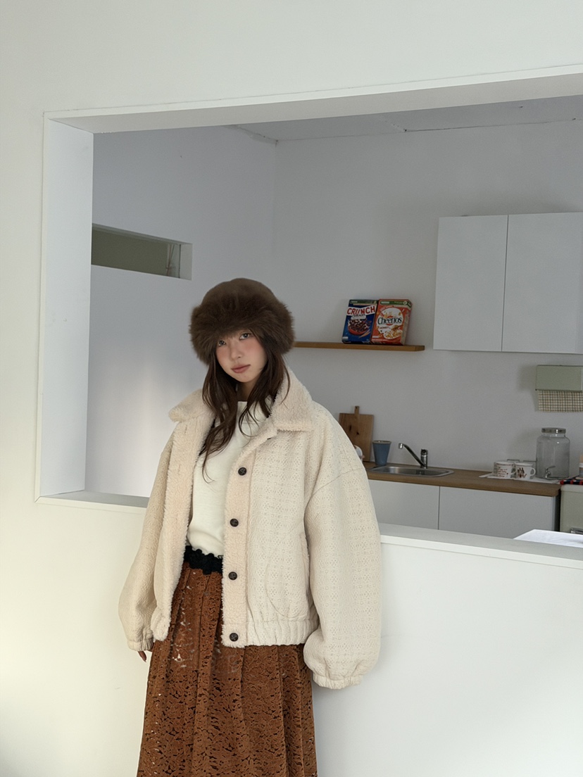 MAISONDEGLORY韓國代購㊣女士新款25秋冬推薦時尚休閑夾克蕾絲MAISON DE GLORY夾克