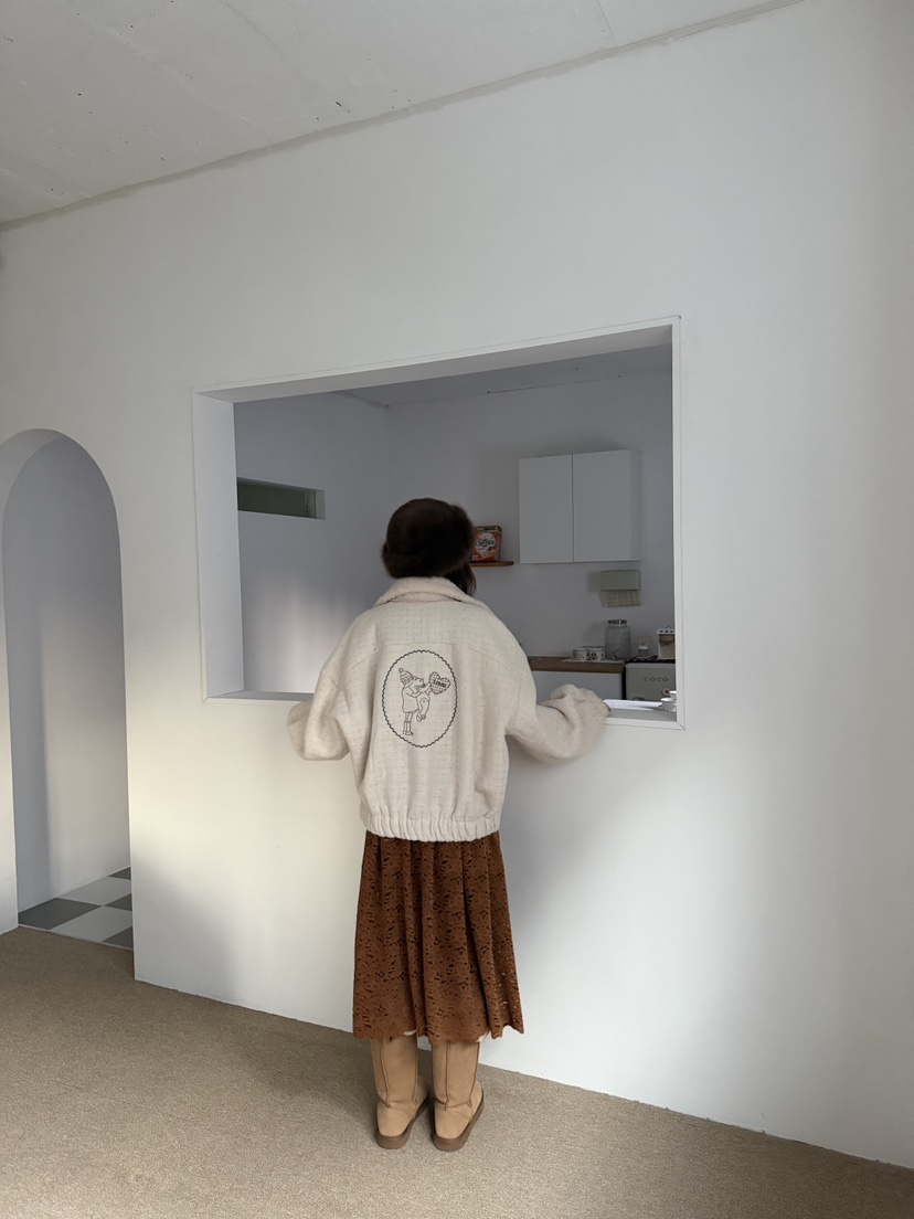 MAISONDEGLORY韓國代購㊣女士新款25秋冬推薦時尚休閑夾克蕾絲MAISON DE GLORY夾克