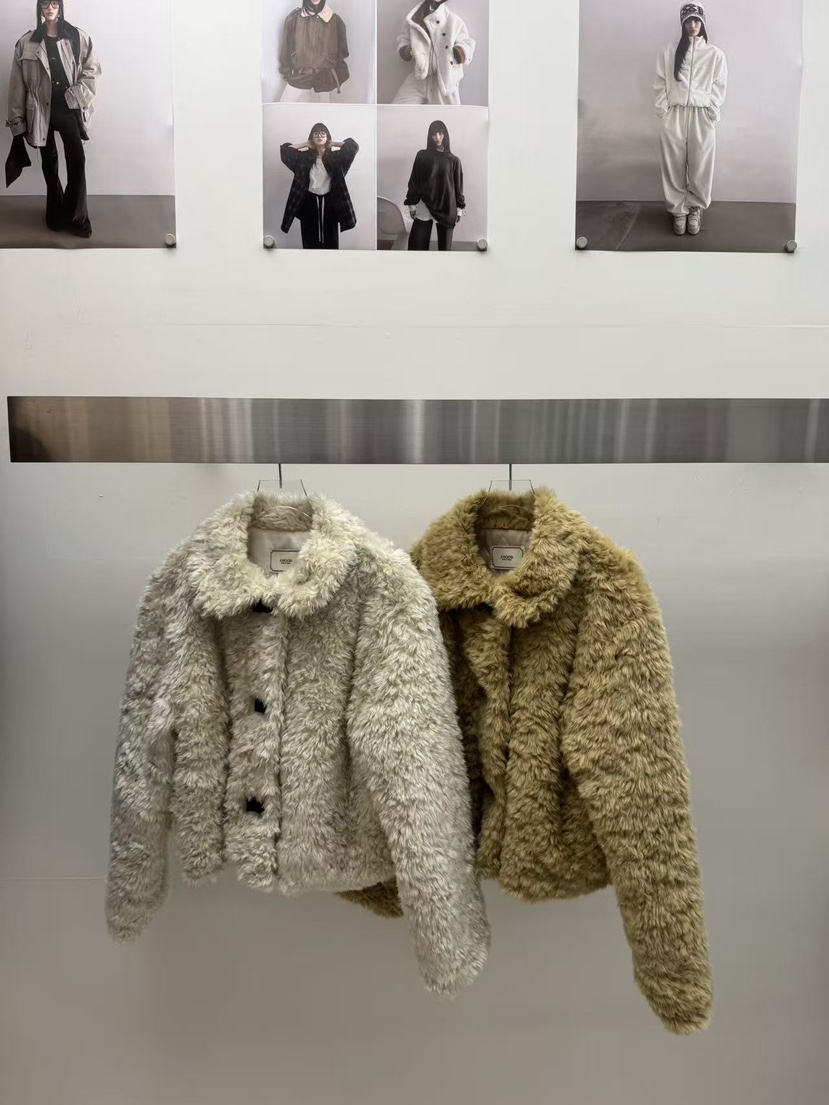 AMOOD韓國代購㊣女士新款人氣推薦職業休閑25秋冬熱賣短款大衣AMOOD短款大衣