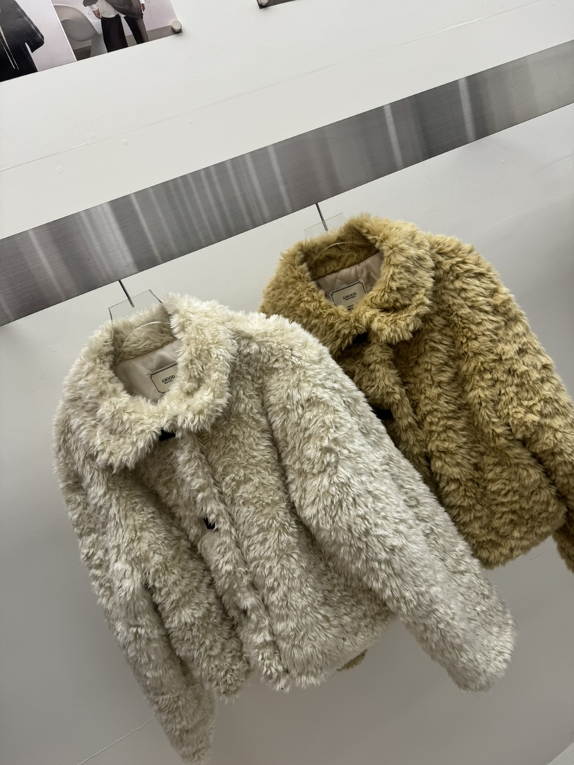 AMOOD韓國代購㊣女士新款人氣推薦職業休閑25秋冬熱賣短款大衣AMOOD短款大衣