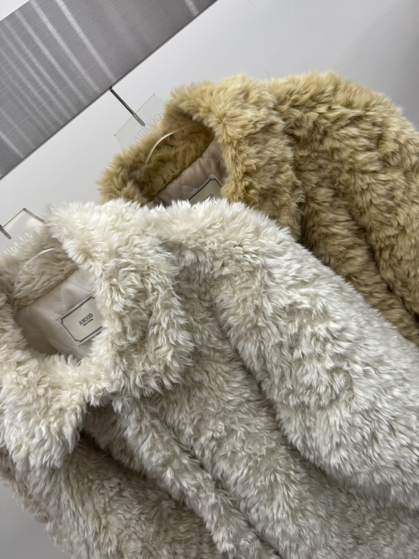 AMOOD韓國代購㊣女士新款人氣推薦職業休閑25秋冬熱賣短款大衣AMOOD短款大衣