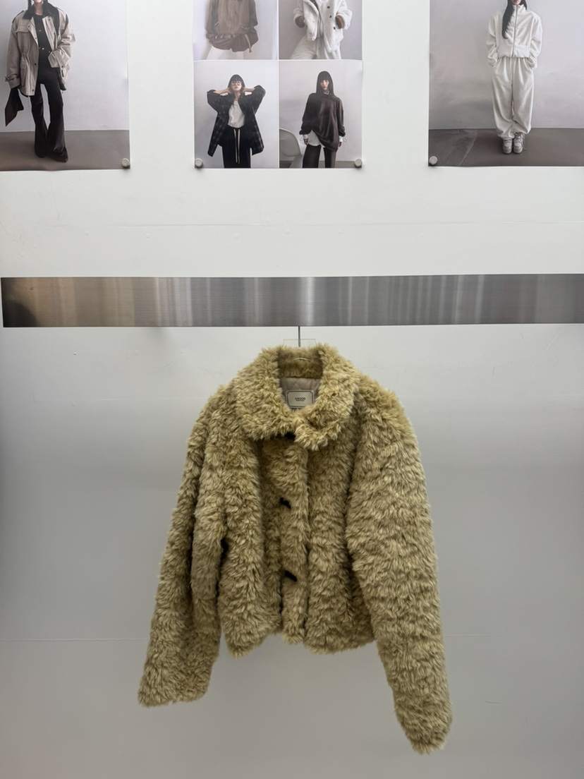 AMOOD韓國代購㊣女士新款人氣推薦職業休閑25秋冬熱賣短款大衣AMOOD短款大衣圖色2