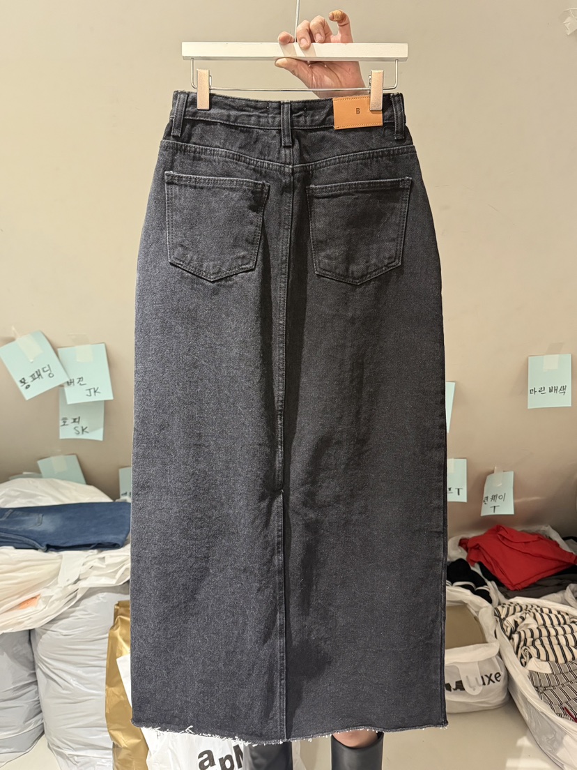 BELITA-L韓國代購㊣女士新款職業人氣休閑長裙加絨羊毛開衩BELITA-L長裙