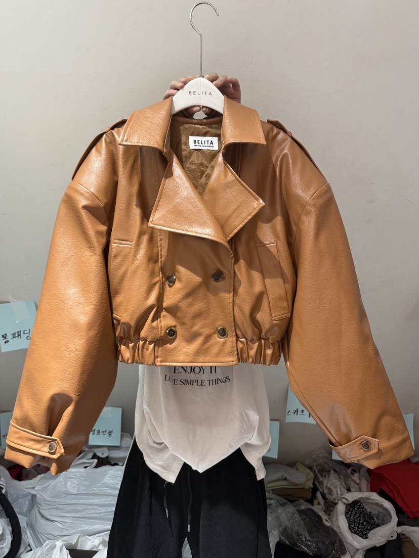 BELITA-L韓國直郵㊣女裝新款休閑職業熱賣25秋冬推薦時尚皮衣BELITA-L皮衣圖色1