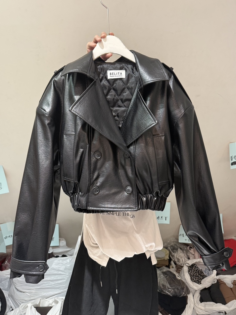 BELITA-L韓國直郵㊣女裝新款休閑職業熱賣25秋冬推薦時尚皮衣BELITA-L皮衣圖色2