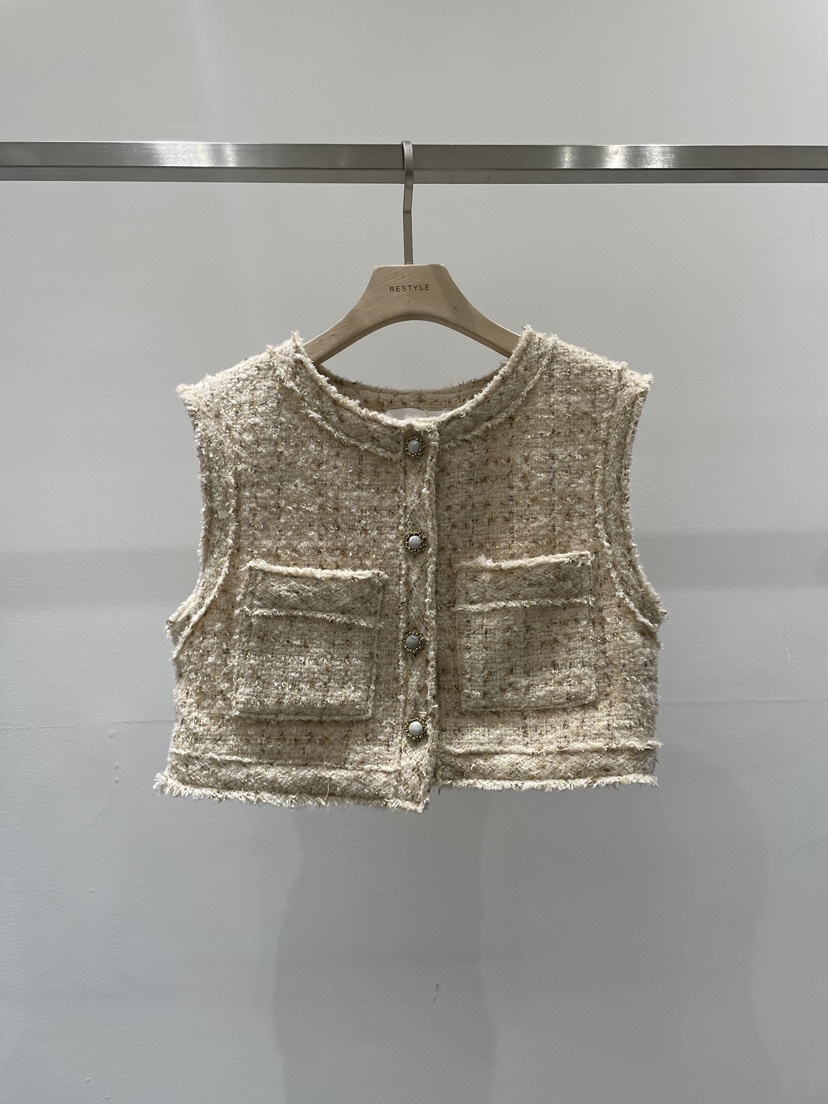 RE STYLE-Q韓國代購㊣女裝新款25秋冬職業推薦休閑人氣馬甲RE STYLE馬甲圖色1