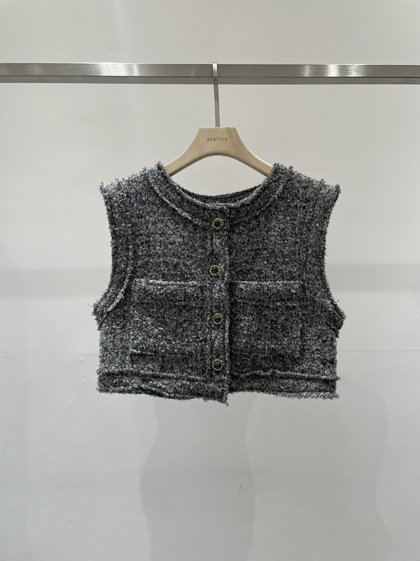 RE STYLE-Q韓國代購㊣女裝新款25秋冬職業推薦休閑人氣馬甲RE STYLE馬甲圖色2