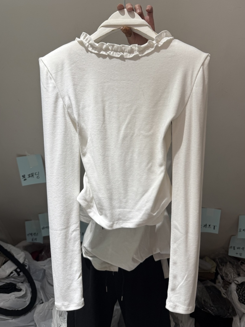 BELITA-L東大門㊣代購女裝新款職業休閑25秋冬長袖T恤荷葉邊BELITA-L長袖T恤