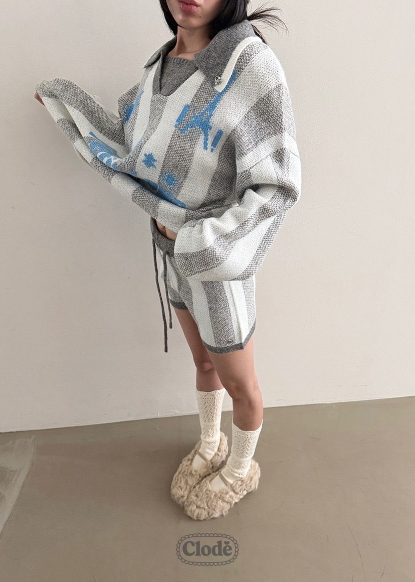 CLODE東大門㊣實拍女士新款時尚熱賣25秋冬套裝不含圍巾套裝條紋CLODE套裝