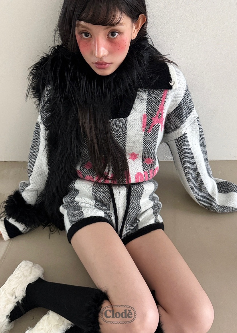 CLODE東大門㊣實拍女士新款時尚熱賣25秋冬套裝不含圍巾套裝條紋CLODE套裝