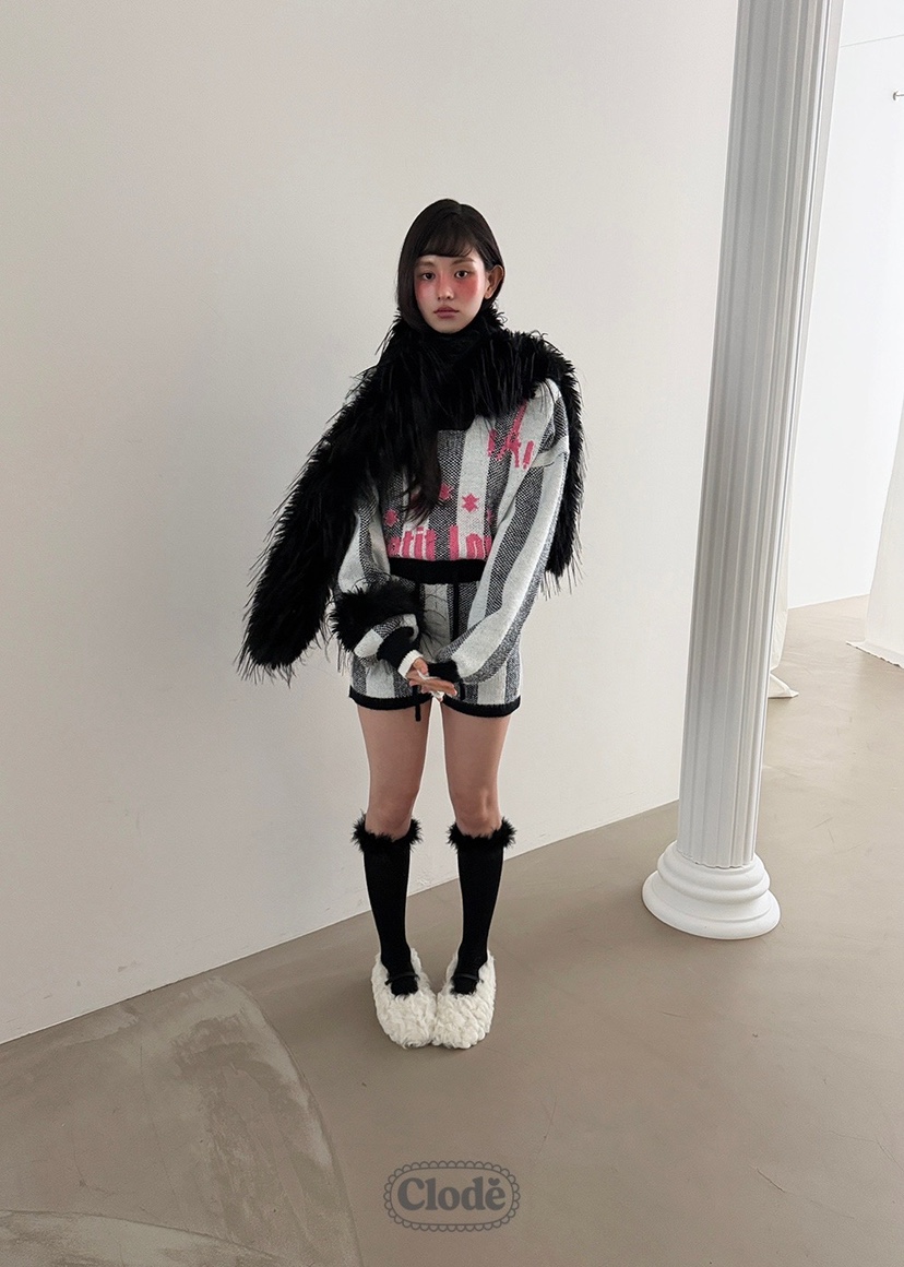 CLODE東大門㊣實拍女士新款時尚熱賣25秋冬套裝不含圍巾套裝條紋CLODE套裝