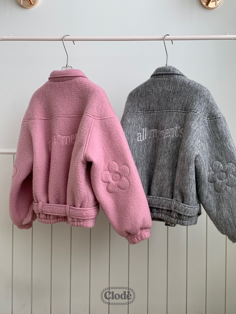 CLODE東大門㊣代購女裝新款職業推薦人氣短款大衣含腰帶羊毛CLODE短款大衣