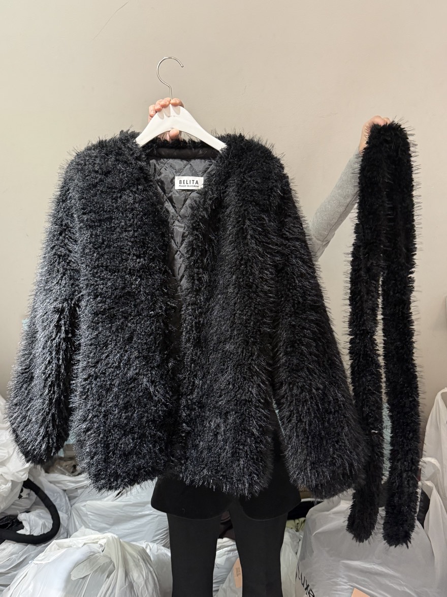 BELITA-L東大門㊣實拍女士新品熱賣推薦25秋冬短款大衣含腰帶BELITA-L短款大衣圖色3